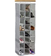 SimpleHouseware Hanging Shoe Shelves Closet Organizer Storage, Grey, 24 Sections