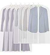 7 Pack - SimpleHouseware Translucent Garment Bag with Zippers, White, 40" & 50"