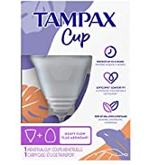 Tampax Menstrual Cup Heavy Flow with Carrying Case, Tampon Alternative for Period, Reusable, 12 H...