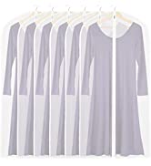 6 Pack - SimpleHouseware 50-Inch Translucent Garment Bags with Zipper for Suits, Dresses, Costume...