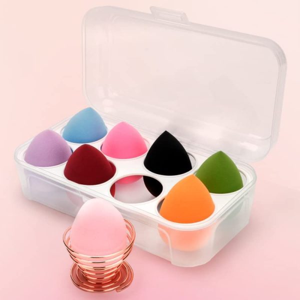 8 Pack Makeup Sponge Set,Makeup Puff Beauty Makeup Egg,Soft Polyester Makeup Blender Sponges with Sponge Holder (Multi) - Image 4