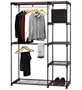 SimpleHouseware Freestanding Clothes Garment Organizer Closet, Bronze