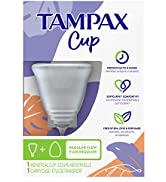 Tampax Menstrual Cup Regular Flow with Carrying Case, Tampon Alternative for Period, Reusable, 12...