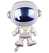 Poloyo 3D Astronaut Foil Balloon Rocket Balloons Space Balloons For Boy Kids Astronauta Universe ...