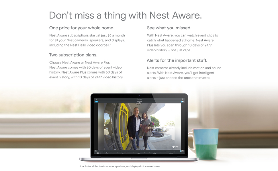 Nest Aware Subscription Service for Google Nest Camera 