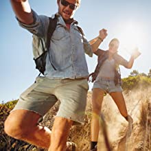 couple hiking down