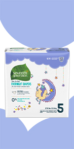 Seventh Generation Free & Clear Overnight Baby Diapers Size 6 for babies.