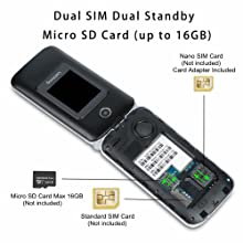 way to insert sim card, Micro SD card, battery