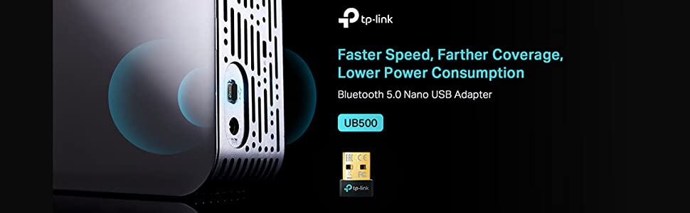 TP-Link USB Bluetooth Adapter for PC, 5.0 Bluetooth Dongle Receiver (UB500)