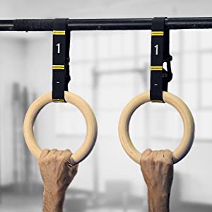 gymnastic rings wood