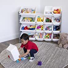 kids toy storage organizer with bins playroom organization playtime childrens furniture