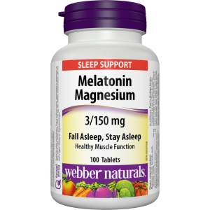 webber naturals melatonin with magnesium 3 mg melatonin and 150 mg of magnesium sleep support