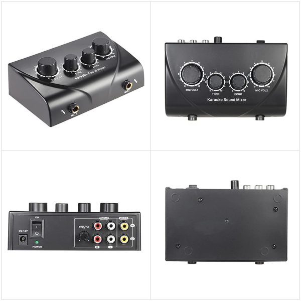 Karaoke Sound Mixer Dual Mic Inputs with Cable - Image 6