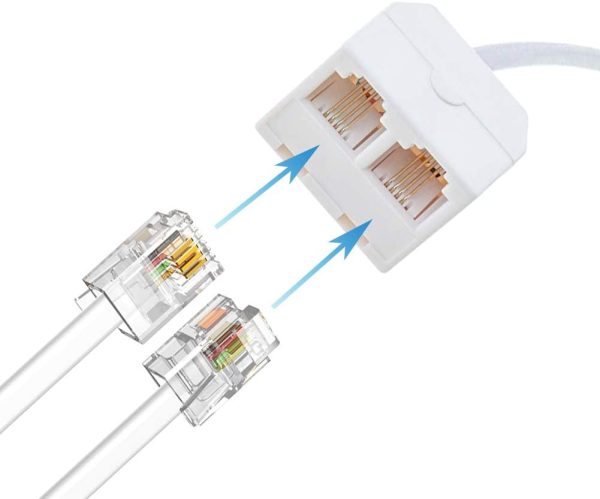 Telephone Splitter, 3-Pack  RJ11 Male to Female Two Way Phone Line Splitter Converter Cable - Image 4