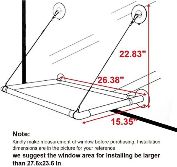 Cat Hammock Window Bed Cat Window Perch Sunny Seat for Kitty Resting Pet Bed Mounted Pet Kitten Cot Beds Upgraded Version Safety Reinforce Cat Shelves Hold up 60 lbs(Cat Window Bed) Dracarys - Image 5