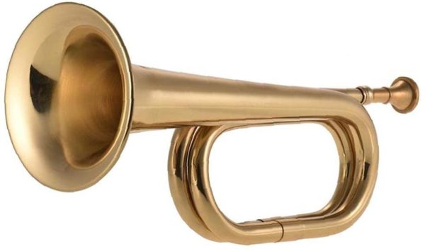 B Flat Bugle Call Trumpet Cavalry Horn Brass Instrument with Mouthpiece for School Band - Image 2