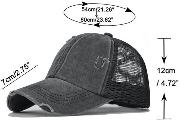 SEALEN Ponytail Criss Cross Baseball Cap Messy Buns Ponycaps Trucker Mesh Hat for Women - Image 3