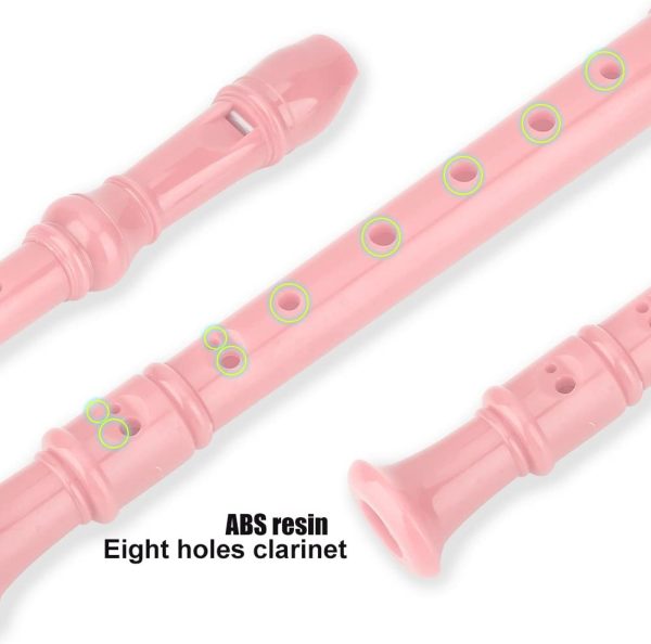 8 Holes Plastic Recorder, Soprano Recorder for Kids Beginners Christmas Gift(Pink) - Image 6