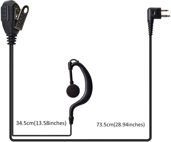 CP200 Headset 2 Pin G Shape Earpiece with Mic PTT for Motorola Radio CP200D PR400 CLS1110 RMM2050 GP300 CP185 CLS1410 Yaesu FT-65R FT-65 Walkie Talkie - Image 6