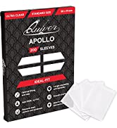 200 Apollo Clear Card Sleeves - Ultra Transparent Standard Deck Card Protectors (4x50 Pack) - Pro...