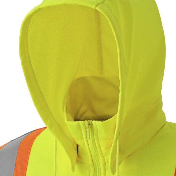 Pioneer V1060560-XS High Visibility Safety Hoodie, Micro Fleece, Yellow-Green, XS