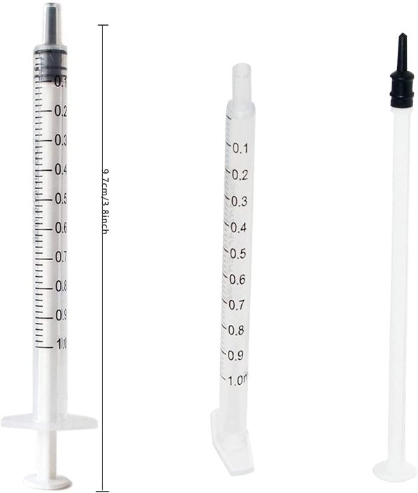 10Pcs 1Ml Plastic Syringes Measuring Syringe No Needle Syringe Reusable 1Ml Syringes Sterile Colostrum For Scientific Lab Baby Medicine Dispensing Liquid Measuring Watering Pet Feeding Glue Applicator - Image 7