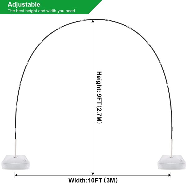 chamvis Balloon Arch Kit,9FT Tall & 10Ft Wide Adjustable Balloon Stand with Water Fillable Base,50Pcs Balloon Clips,Balloon Pump Knotter-for Wedding Birthday Party Supplies Decorations - Image 5