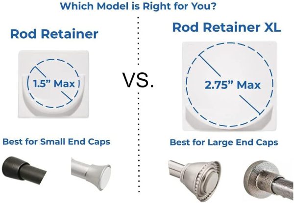 Adhesive Shower Curtain Rod Holder | Rod Retainer | No Drilling | Stick On | Cream | - Image 7