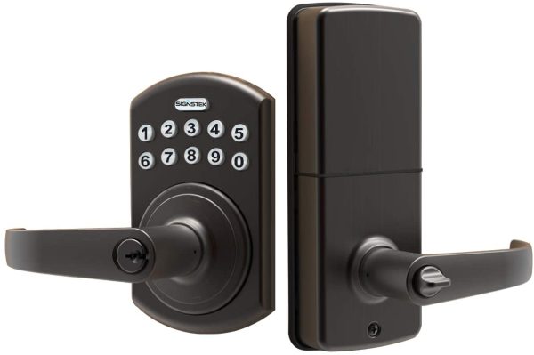 Keypad Entry Door Lock with Flex-Lock and Reversible Lever, LED Backlight, Password/Key Accessible - Image 5