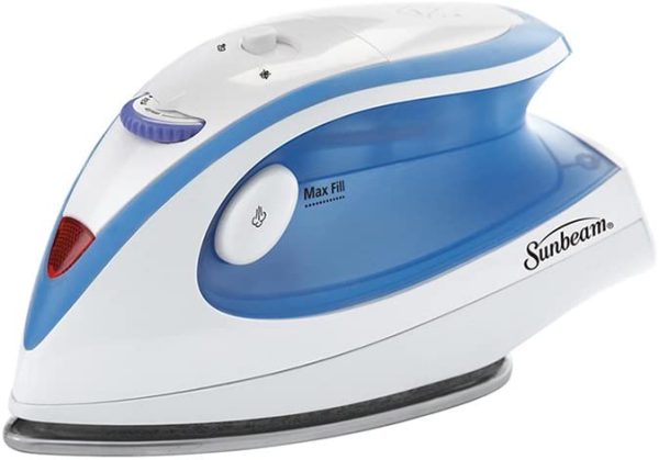 Sunbeam Hot-2-Trot 800 Watt Compact Non-Stick Soleplate Travel Iron, GCSBTR-100-000