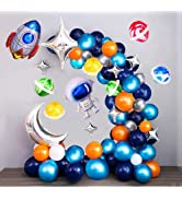 Poloyo Space Birthday Decorations Outer Space Party Supplies for Boy Galaxy Space Theme Party Dec...