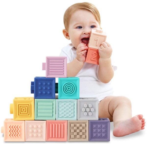 Soft Building Blocks for Toddlers Babies 6 9 12 Months 1 Year Old - Baby Teether Toys - Montessori Sensory Stacking Toys for Infant - Image 5