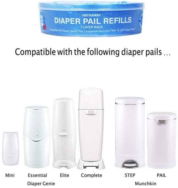 Diaper Pail Refill Bags, Compatible with Diaper Genie Pails,4-6 Months Supply,1120 Count (Pack of 4) - Image 2