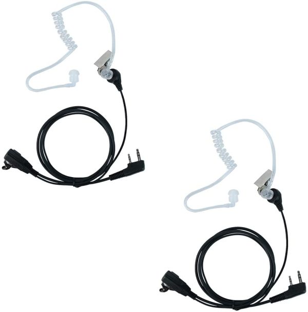 Kenwood Radio Earpiece 2 Pin Covert Acoustic Tube Headset with Mic PTT for Baofeng UV-5R BF-888S BF-F8HP BF-F9 UV-82 UV-82HP UV-82C Kenwood TK-2107 TK-3107 Walkie Talkies Two Way Radio,2 Pack - Image 6