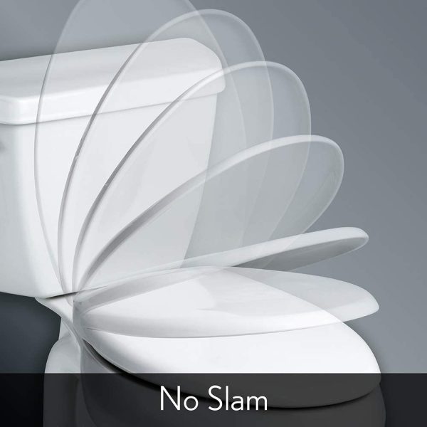 BEMIS 730SLEC 000 Toilet Seat Will Slow Close and Removes Easy for Cleaning, Round, Plastic, White - Image 5