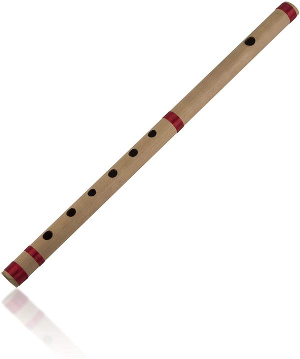 17 Inch Authentic Indian Wooden Bamboo Flute in 'A' Key Fipple Woodwind Musical Instrument Recorder Traditional Bansuri Handcrafted Novelty Decoratives & Collectibles