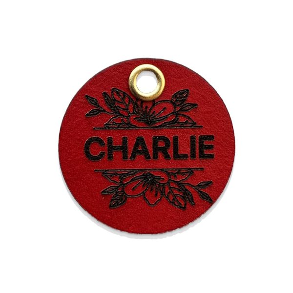 Wilco Supply Company - Custom Floral Themed Handcrafted Leather Pet Identification Tag for a Stylish, Durable and SILENT Alternative to Traditional Metal Dog Tags - Made in Canada - Image 6