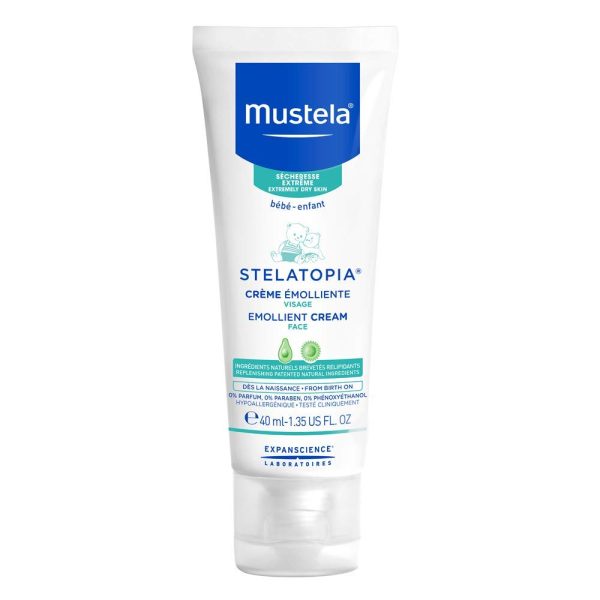 Mustela Stelatopia Emollient Baby Face Cream - Face Moisturizer for Extremely Dry Skin - with Natural Avocado & Sunflower Oil - Fragrance-Free - 1.35 fl. oz. - Image 7