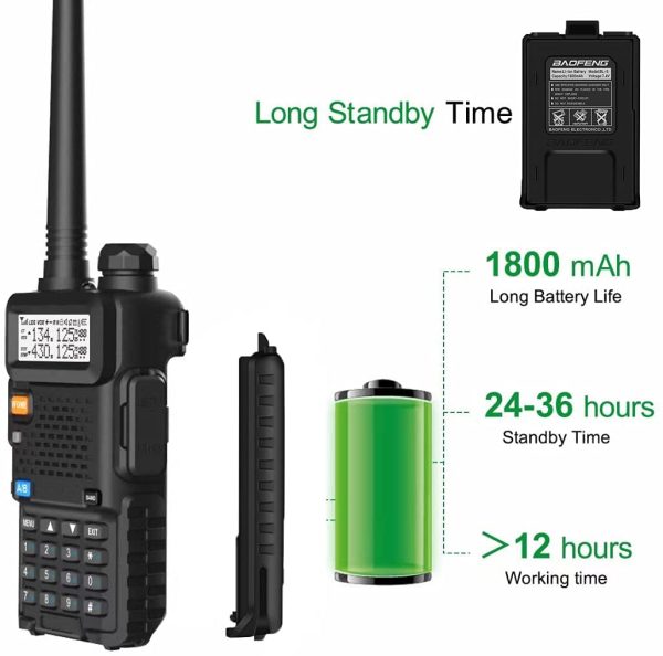 UV-5R 5W Long Range Handheld Ham Radio with Earpiece - Image 7