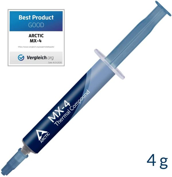 Arctic MX-4 Thermal Compound Paste, Carbon Based High Performance, Heatsink Paste, CPU for All Coolers, Interface Material, 4 Grams with Tool