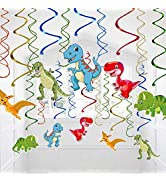 Poloyo 5pcs Dinosaur Hanging Swirl - Dinosaur Party Decorations for Boys Kids Dino Theme Birthday...