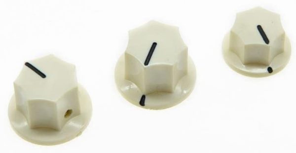 KIAISH Set of 3 Aged White Brass Insert USA Spec 1/4" Jazz J Bass Knobs,Large & Small Knob - Image 4