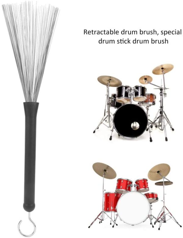 1 Pair Retractable Drum Wire Brushes Drum Stick Brushes for Jazz Folk Rock Band - Image 6