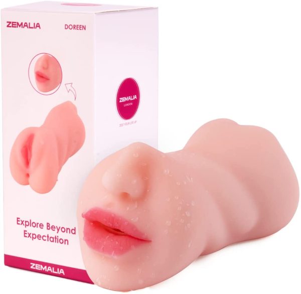 ZEMALIA 3 in 1 Male Masturbator, Pocket Pussy with Realistic Mouth Textured Vagina and Tight Anus, Blow Job Stroker Anal Play Pleasure Sex Toys for Men - Image 4