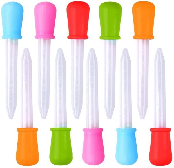 10 Pieces Liquid Droppers, 5ML Silicone and Plastic Dropper Pipettes for Kids Eyedropper with Bulb Tip for Candy Oil Kitchen Kids Gummy Making - Image 8