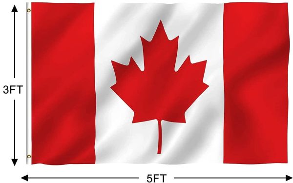 2 Pack Canada Flag, Canadian Flags 3' x 5' Outdoor Screen Printed Maple Leaf, Polyester and Brass Grommets, UV Fade Resistant, Canadian Flag for Indoor Outdoor Home Canada Day Decorations (2 Pack) - Image 6