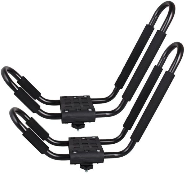 ? 2 Pairs J-Bar Rack HD Kayak Carrier Canoe Boat Surf Ski Roof Top Mount Car SUV Crossbar - Image 6