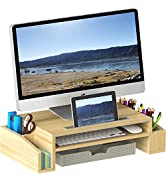 SimpleHouseware Desk Monitor Stand Riser with Adjustable Organizer Tray