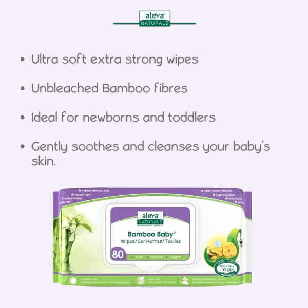 Aleva Naturals Bamboo Baby Wipes 80-Count - Image 8