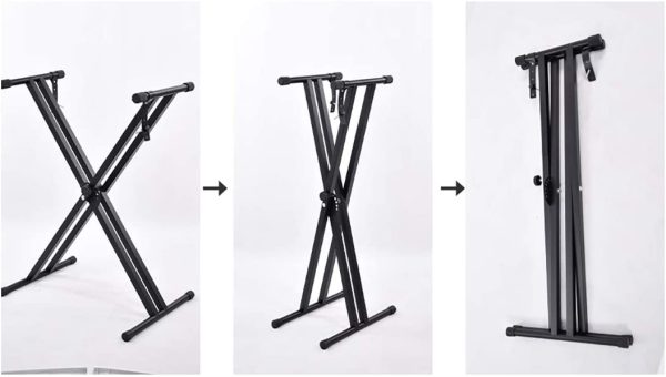 PrimeCables Double-Brace X Musical Classic Keyboard Stand Double X Piano Stands - Image 6